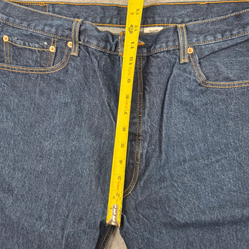 Levi's 501 Original Fit Jeans Mens 42x30 Dark Wash Indigo Button Fly 00501-0000 - Picture 9 of 11